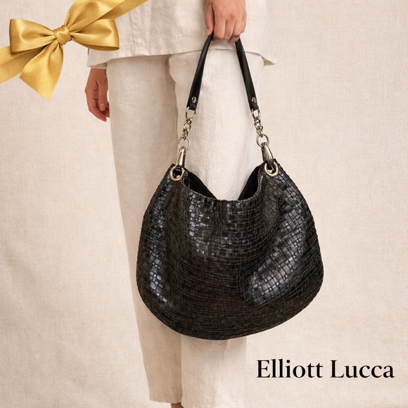 Elliott Lucca Handbags - Elliott Lucca Crazy Horse Woven Leather Shoulder Bag